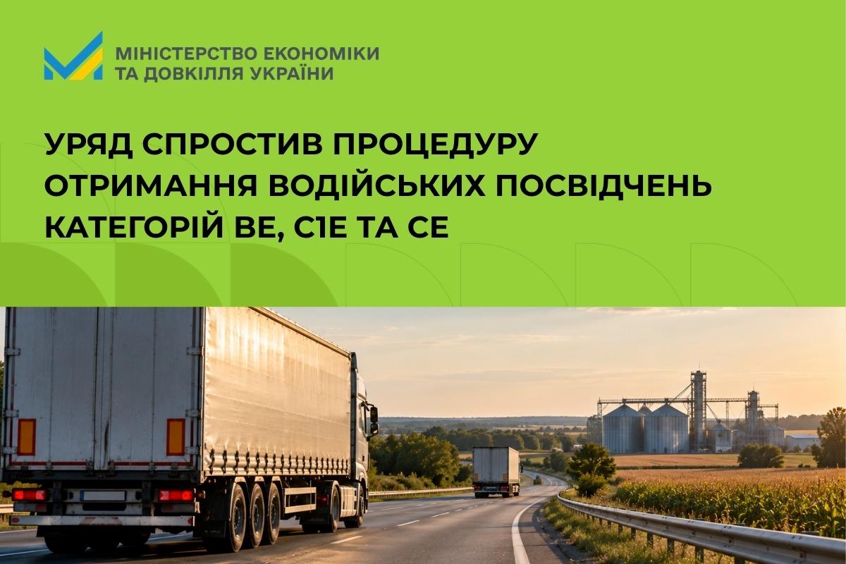 Уряд спростив процедуру отримання водійських посвідчень категорії BE, C1E та СЕ 