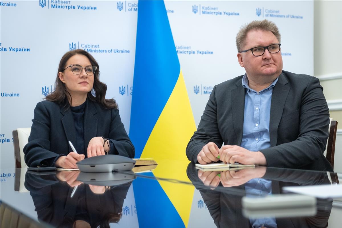 Міністр економіки Юлія Свириденко і Торговий представник України Тарас Качка під час онлайн-зустрічі з керівництвом ЧБТР. Фото: Олег Терещенко