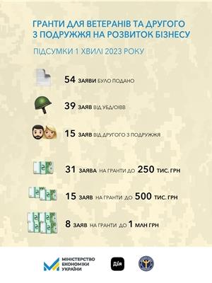 єРобота: Українські захисники й захисниці подали заявки на отримання грантів від держави на 21 млн грн для підприємництва
