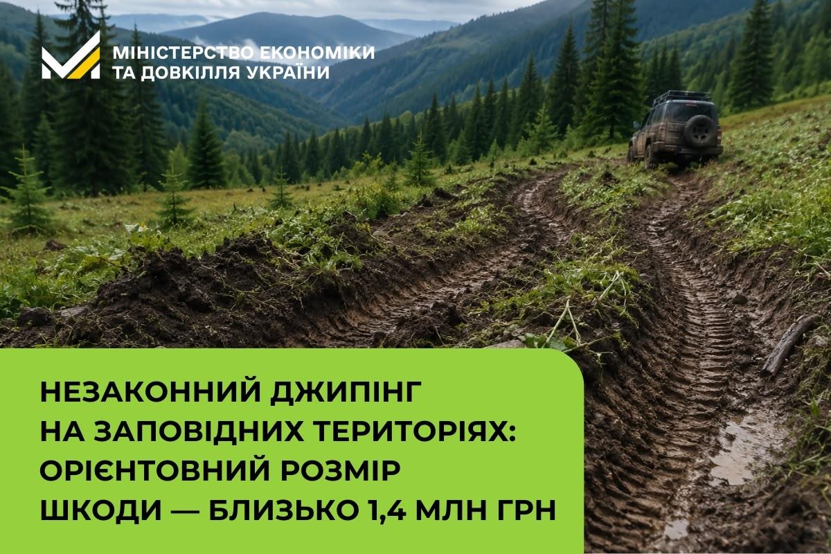 Незаконний джипінг на заповідних територіях: орієнтовний розмір шкоди — близько 1,4 млн грн