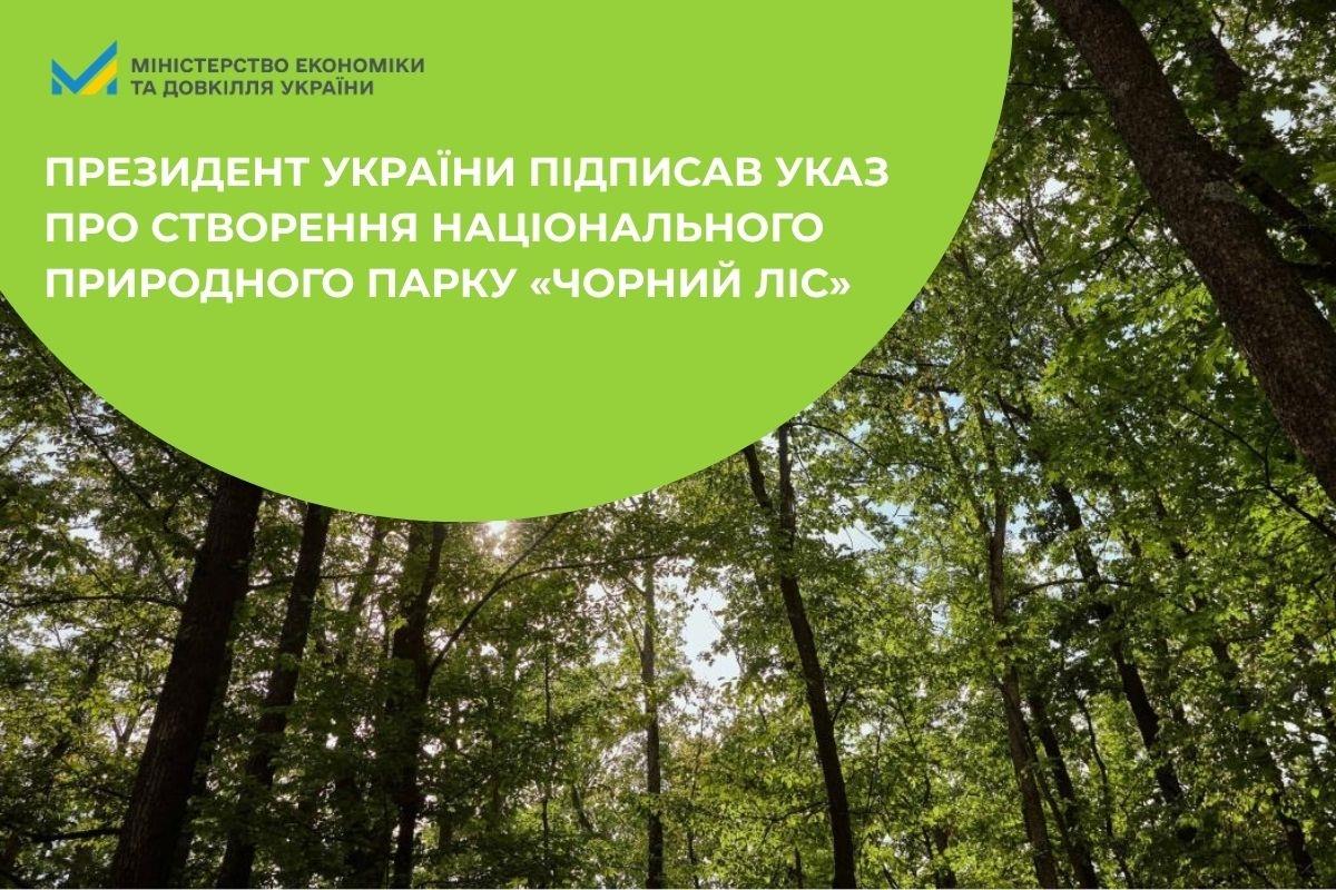 Президент України підписав Указ про створення національного природного парку «Чорний Ліс»